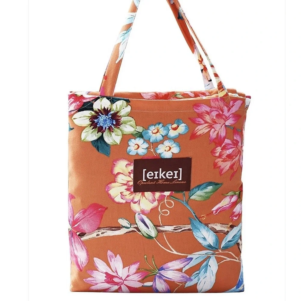 Eikei Botanical Garden Brushed Duvet Bedding Set Tropical Orange Floral Queen